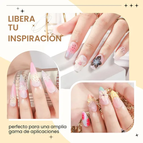 Vista 6 de Gel Constructor Sólido para Uñas - Gel de Arte de Uñas 3D Claro Transparente Antiadherente para Manos para Tallado, Moldeado, Patrones