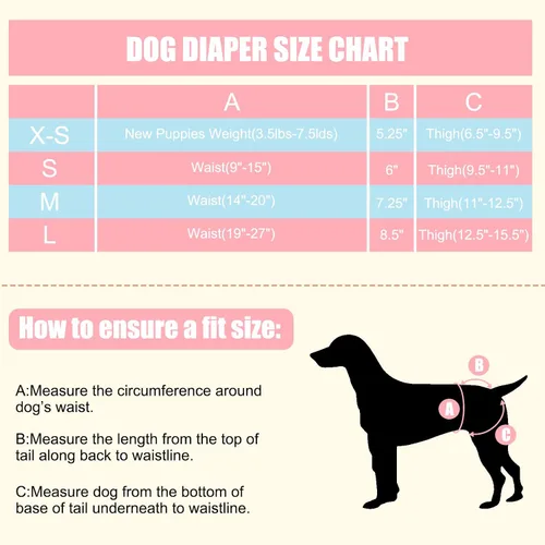 Vista 7 de Paquete de 4 Pañales para Perras Hembras Lavables Pañales para Perros Reutilizables Pañales para Cachorros Altamente Absorbentes Cómodos Pañales