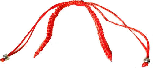 Vista 5 de Pulsera de la Santa Muerte Cuerda Roja Saint Death Parca Paquete de 3 pulseras, Hilo, no conocido