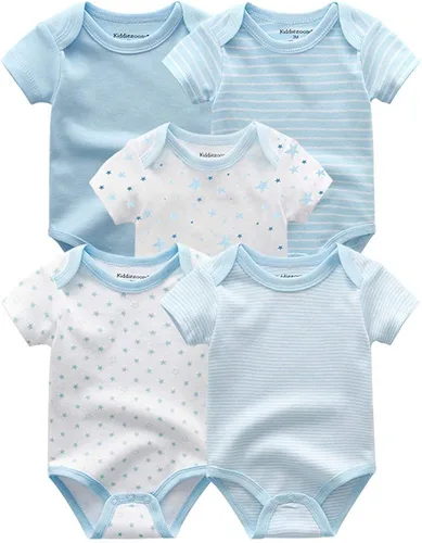 Vista 2 de Kiddiezoom Conjunto de ropa unisex de manga corta para bebé recién nacido