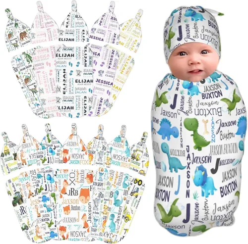 Vista 18 de Manta personalizada para bebé y niño con nombre, mantas de bebé personalizadas para niñas y niños con nombre, artículos personalizados para bebés