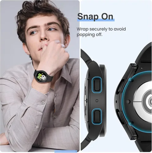 Vista 6 de Tensea [Paquete de 2]: Funda protectora de pantalla para Samsung Galaxy Watch FE 2024/5 2022/4 2021, accesorios de 1.57 pulgadas, cubierta