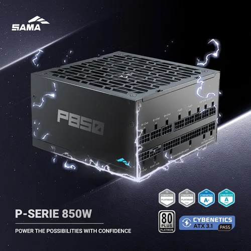 Vista 3 de SAMA P850 850W Fuente de alimentación – Compacta totalmente modular ATX 3.1 PSU – PCIe 5.1 y 12V-2x6 GPU Ready – Certificada 80 Plus Platinum