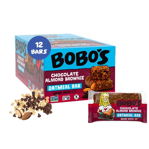 Vista 27 de Bobo's Barras de mantequilla de almendra y avena, sin gluten, sin OGM, avena integral, paquete de 12 Barritas de aperitivo Para llevar Hechas