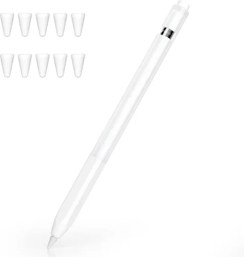 Vista 10 de Compatible con Apple Pencil de 1ª generación, funda de silicona antideslizante, [con 10 fundas de punta de silicona] para Apple Pencil de 1ª Negro