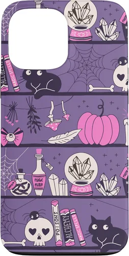 Vista 23 de iPhone 16 Vintage Witchy Magical Witch Tool box Cute Halloween Purple Case