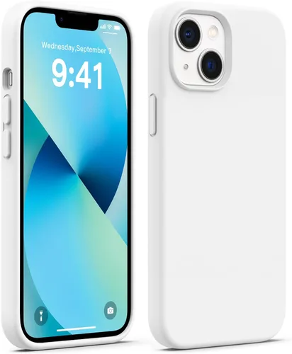 Vista 26 de AOTESIER Funda compatible con iPhone 13, [Serie Slim de silicona] Funda protectora de cuerpo completo a prueba de golpes con forro de microfibra