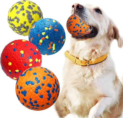 Vista 10 de Petcare Paquete de 2 pelotas para perros, juguetes para masticadores agresivos, pelotas de tenis indestructibles para perros medianos y grandes
