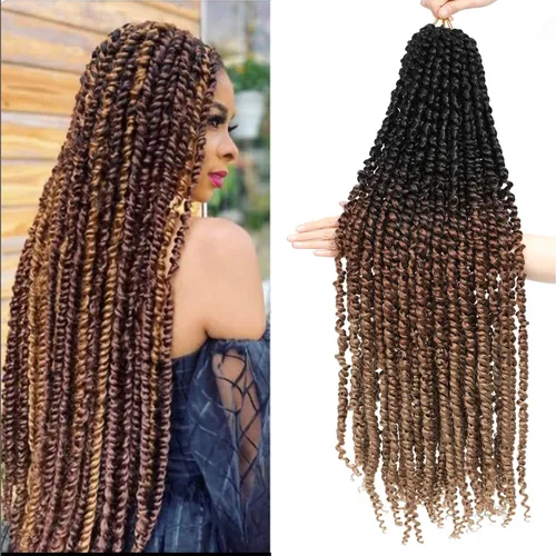Vista 6 de Cabello Corto PassionTwist de 8 Pulgadas Cabello Pre-retorcido Passion Twists Cabello de Ganchillo Pre-enrollado Cabello Rizado de Ganchillo para 1b