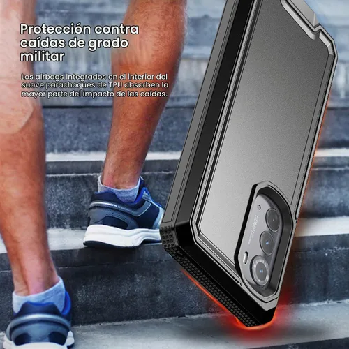 Vista 4 de Funda resistente para Motorola Edge 2022, Moto Edge 2022 con protector de pantalla, cubierta a prueba de caídas de grado militar, carcasa protectora
