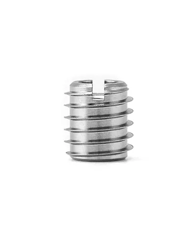 Vista 5 de QWORK Inserto roscado de acero inoxidable para madera dura, roscas internas 1/4-20, paquete de 20 insertos de tuerca de 5/8" de largo para maderas