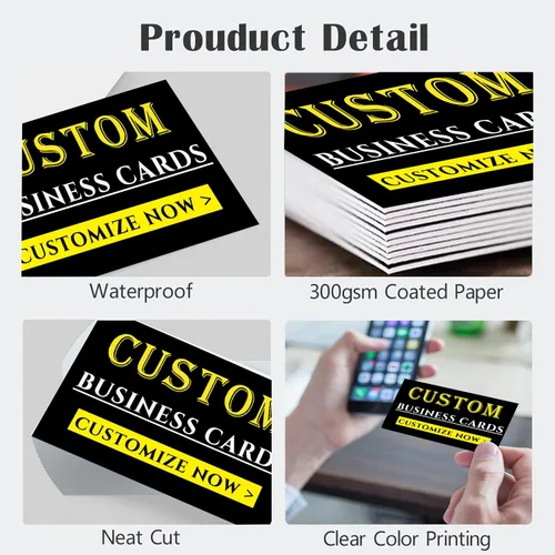 Vista 3 de Tarjetas de visita personalizadas para pequeñas empresas, papel mate de 10.58 oz/m², impresas a doble cara, 3.5 x 2 pulgadas