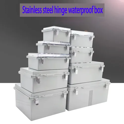 Vista 6 de Caja de conexiones eléctrica al aire libre 12x8x5.2 pulgadas impermeable proyecto recinto IP66 caja de plástico Drill-safe ABS, screw-cover