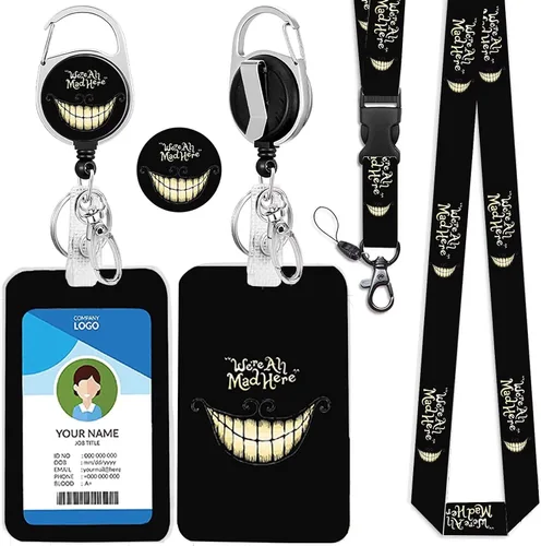 Vista 15 de Cordones azul bebé para llaves Portador de Insignias, Carrete de Insignias Retráctil con Clip de Mosquetón y Cordón Desmontable, Linda Tarjeta