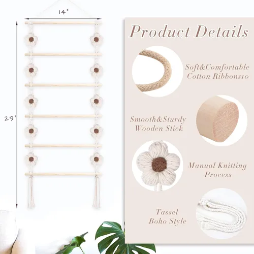 Vista 2 de SNOWSTAR Organizador de Pinzas de Pelo con Flor, Soporte Colgante para Pinzas de Pelo y Almacenamiento para Mujeres y Niñas, Perchero para Pinzas