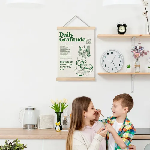 Vista 2 de LUVADIAN Póster retro para estética de habitación, marco inspirador para colgar pósteres de gratitud diaria, decoración de pared retro