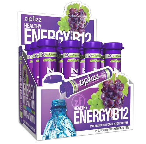 Vista 28 de Zipfizz Bebida energética diaria en polvo, Berry, paquete de 12 Energía sostenida 3-en-1, hidratación rápida y vitaminas esenciales Sin azúcar