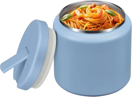 Vista 10 de Termo de sopa de 13.5 onzas para niños con tapa de hebilla, recipiente de comida aislado al vacío, boca ancha, a prueba de fugas, acero inoxidable