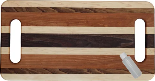 Vista 12 de Tablas de cortar de madera hechas a mano incluyendo aceite (9 "x 11" con asa)