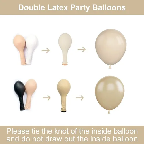 Vista 3 de Set de globos de albaricoque, 60 unidades de globos de albaricoque dorado y blanco, globos de látex de albaricoque desnudo de 12 pulgadas, globos