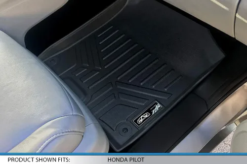 Vista 3 de SMARTLINER Juego de alfombrillas de piso de ajuste personalizado de 3 filas para Honda Pilot 2016-2022