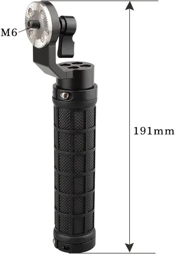 Vista 2 de CAMVATE Empuñadura de goma de roseta de aluminio para accesorio estándar de roseta (negro, rosca M6, 1.252 in) - 1445