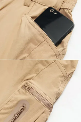 Vista 3 de MAGCOMSEN Pantalones tácticos para hombre, repelentes al agua, 8 bolsillos, tela Ripstop, pantalones de senderismo ligeros