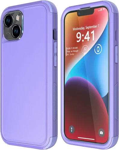 Vista 10 de Diverbox Funda para iPhone 14 [a prueba de golpes] [a prueba de caídas] [protector de pantalla de vidrio templado], funda de protección resistente