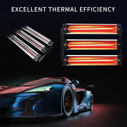 Vista 8 de Lámpara de curado de pintura infrarroja 3000 W 110 V lámpara de calor infrarrojo de onda corta para reparación de carrocería de automóvil, sistemas