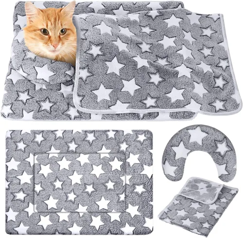 Vista 7 de Namalu Paquete de 3 alfombrillas suaves para cama de gato con manta