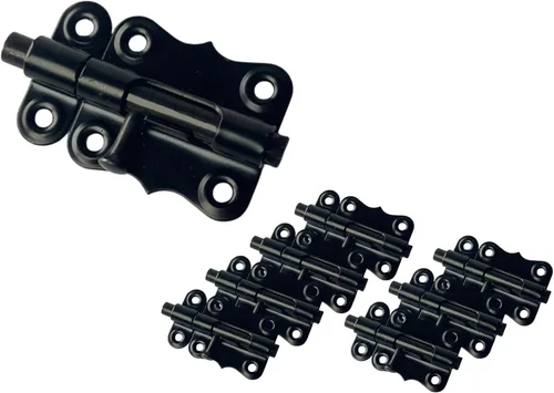 Vista 15 de QCAA Perno de barril deslizante, 2 1/2 ", acero, recubierto negro, paquete de 2, hecho en Taiwán