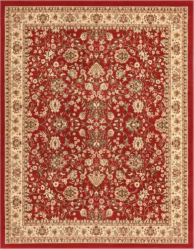 Vista 2 de Unique Loom Colección Sialk Hill - Alfombra de área Washington (7' 10" x 10' Rectángulo Burdeos/Crema)