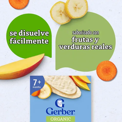 Vista 5 de Gerber Dientes orgánicos, mango, plátano, zanahoria, 12 cajas de conteo (paquete de 6)