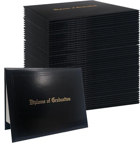 Vista 23 de GraduationMall Cubierta impresa para diploma para certificado 8.5 x 11 pulgadas, color negro, paquete de 1