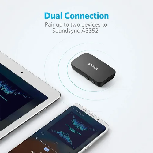 Vista 12 de Anker Soundsync - Receptor Bluetooth para transmisión de música con Bluetooth 5.0, conexión de dispositivo doble, llamadas manos libres, duración
