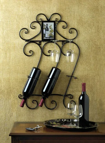 Vista 3 de Wholesale Supermart Koehler Home - Estante decorativo para botella de vino para colgar en la pared, bonito estante