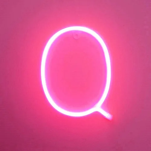 Vista 11 de Letrero de neón, letras de neón, letras del alfabeto de neón iluminadas, letras con luces LED, letras de marquesina iluminadas, batería, USB, rosa