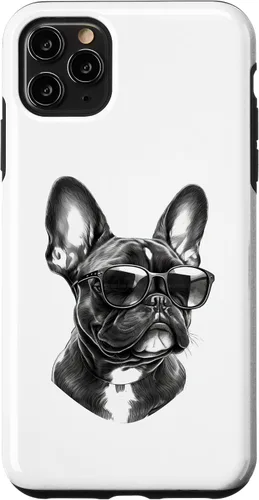 Vista 11 de Funda para iPhone 15 Bulldog Francés con gafas de sol