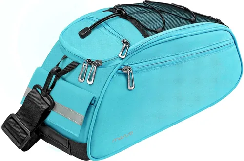 Vista 17 de MOSISO Bolsa de maletero para bicicleta, bolsa impermeable para asiento trasero de bicicleta, bolsa de almacenamiento para el sillín, bolsa