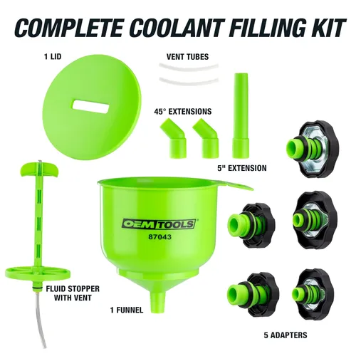 Vista 9 de OEMTOOLS Kit de embudo de refrigerante de calidad profesional sin derrames