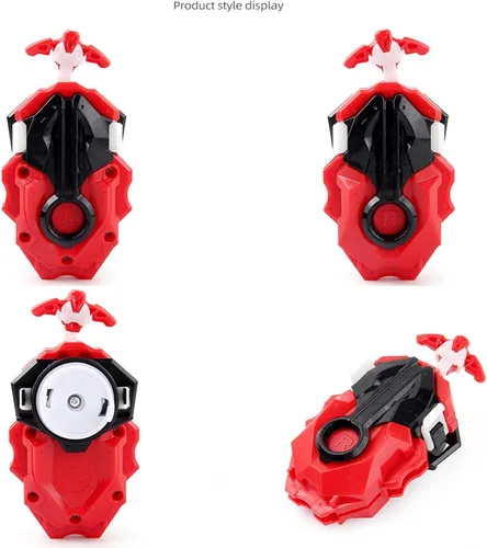 Vista 3 de DYT Battling Tops Burst B-184 - Lanzador Bey personalizado LR Left Right Spin DB Layer System, B-11 Grip Metal Fusion Burst Starter String Launcher