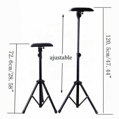 Vista 2 de Soporte para reposabrazos de tatuaje, almohadilla de esponja plegable para tatuaje y piernas, trípode con altura ajustable para suministros