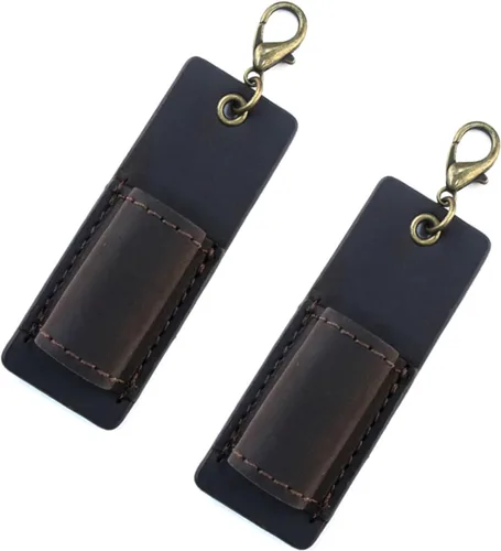 Vista 18 de boshiho - Soporte para tarjetas de identificación de crédito de piel auténtica con cordón elástico para el cuello, estilo vertical (negro)