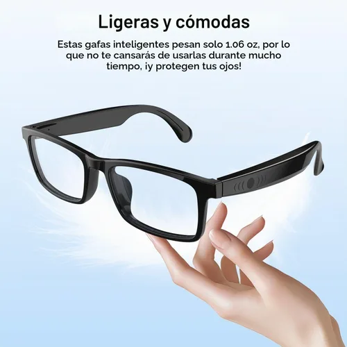 Vista 6 de Gafas Inteligentes para Hombres y Mujeres, IPX5 Impermeable & Asistente de Voz, Gafas de Audio con Lentes Polarizadas Extra & Altavoz de Oreja