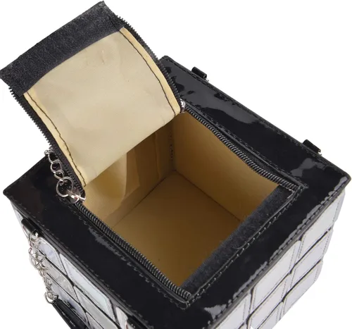 Vista 5 de QZUnique Bonito bolso con forma de cubo para mujer bolso de mano mágico con correa de hombro súper larga