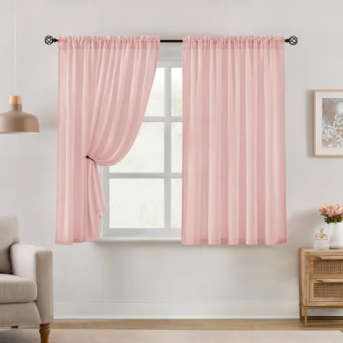 Vista 17 de HOMEIDEAS - Cortinas semitransparentes de privacidad blancas que no se transparentan, 52 x 96 pulgadas Blanco