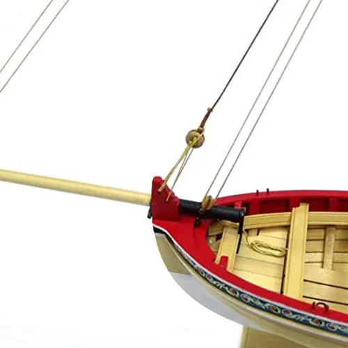 Vista 4 de Model Shipways 18th Century Longboat Kit de modelo de madera 1:48 – Nivel principiante a intermedio – Plancha en marco – Kit modelo de barco
