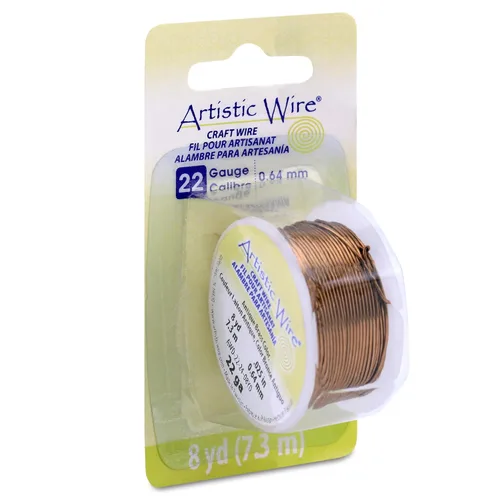 Vista 46 de Artistic Wire, alambre para manualidades de calibre 18, resistente a las manchas, color cobre envejecido en color latón antiguo, 4 yardas