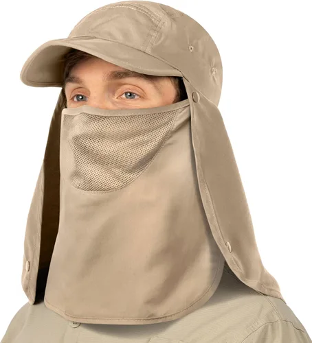 Vista 12 de SUN CUBE Sombrero de sol de pesca con solapa para el cuello y cubierta facial, UPF50+ gorra de protección UV de ala ancha para hombres y mujeres