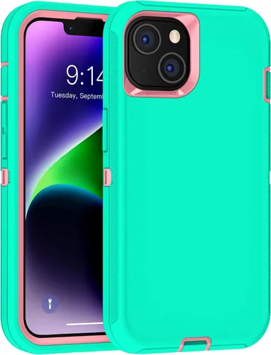 Vista 2 de MXX Funda para iPhone 13, con protector de pantalla de vidrio templado, protector de lente de cámara de 3 capas de alta resistencia, a prueba